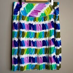 Lord & Taylor 424 Fifth Women's 8 Accordion Pleated Rainbow Skirt Festival Artsy
